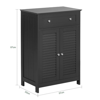 SoBuy FRG238-W Bathroom Storage Cabinet,Floor Cabinet Cupboard Sideboard with Drawer and Doors