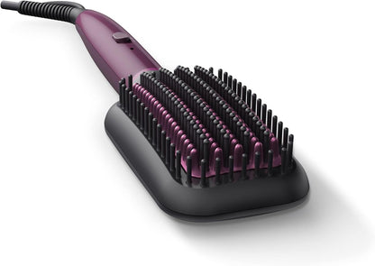 Philips StyleCare Essential | Heated Straightening Brush | Tourmaline Ceramic Coating | 2 Temperature Settings | Hair Straightener | ThermoProtect Technology | 2 Years Warranty | BHH880/03