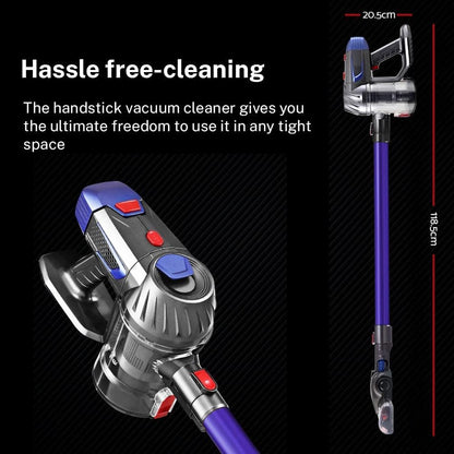 XVersion Cordless Stick Vacuum Cleaner with 40mins run time, 4 in 1 Handheld Vacuum with LED Lights, Detachable Battery for Hardwood Floor/Carpet/Tile/Marble, with 1 Year Warranty - Golden