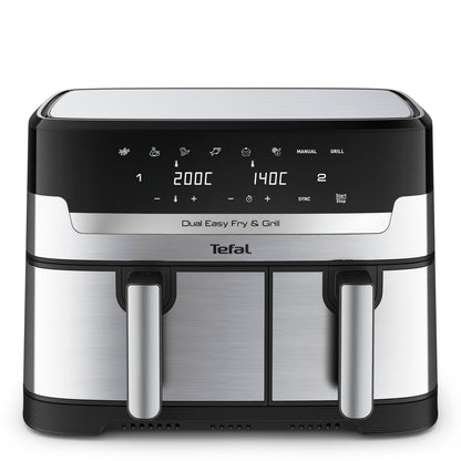 TEFAL Air Fryer | Dual Easy Fry | 8.3 L | Dual Drawers |Complete Family Meal |7 Pre-Set Programs | Dishwasher-Safe Parts | Dedicated App | 2 Years Warranty | EY901840 | Online Exclusive