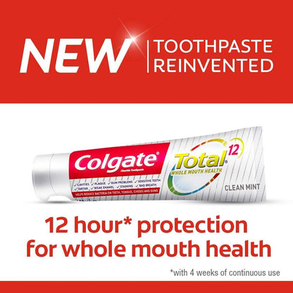 Colgate Total Clean Mint Toothpaste 12 Hour Protection - 3 X 75 ml