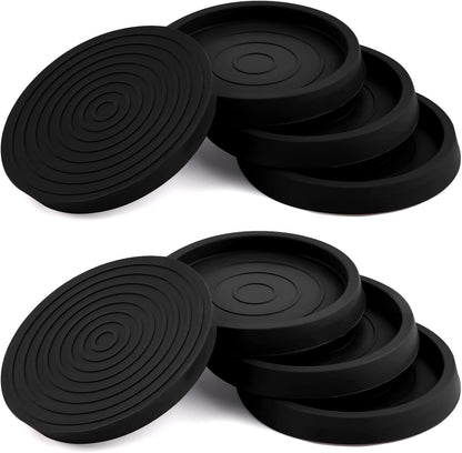 Amzuia 6 PCS Furniture Non-Slip Caster Pad,2.5inch Rubber Furniture Pads Non Slip, Round Furniture Caster Cups, Couch Stoppers to Prevent Sliding, Floor Protectors for Furniture Legs (Black-Round)