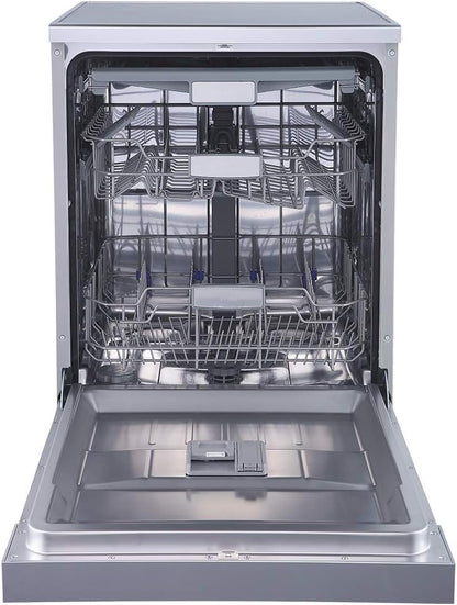 evvoli Dishwasher 12 place setting, 6 programs, 2 Rack Levels, 11 L,High Energy Efficiency, Quiet, Silver EVDW-122S