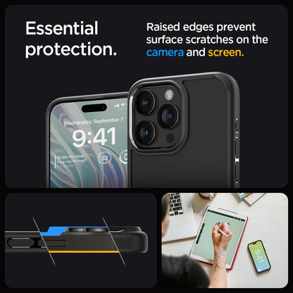 Spigen Ultra Hybrid designed for iPhone 15 Pro Max case cover (2023) - Frost Black - CaveHubs