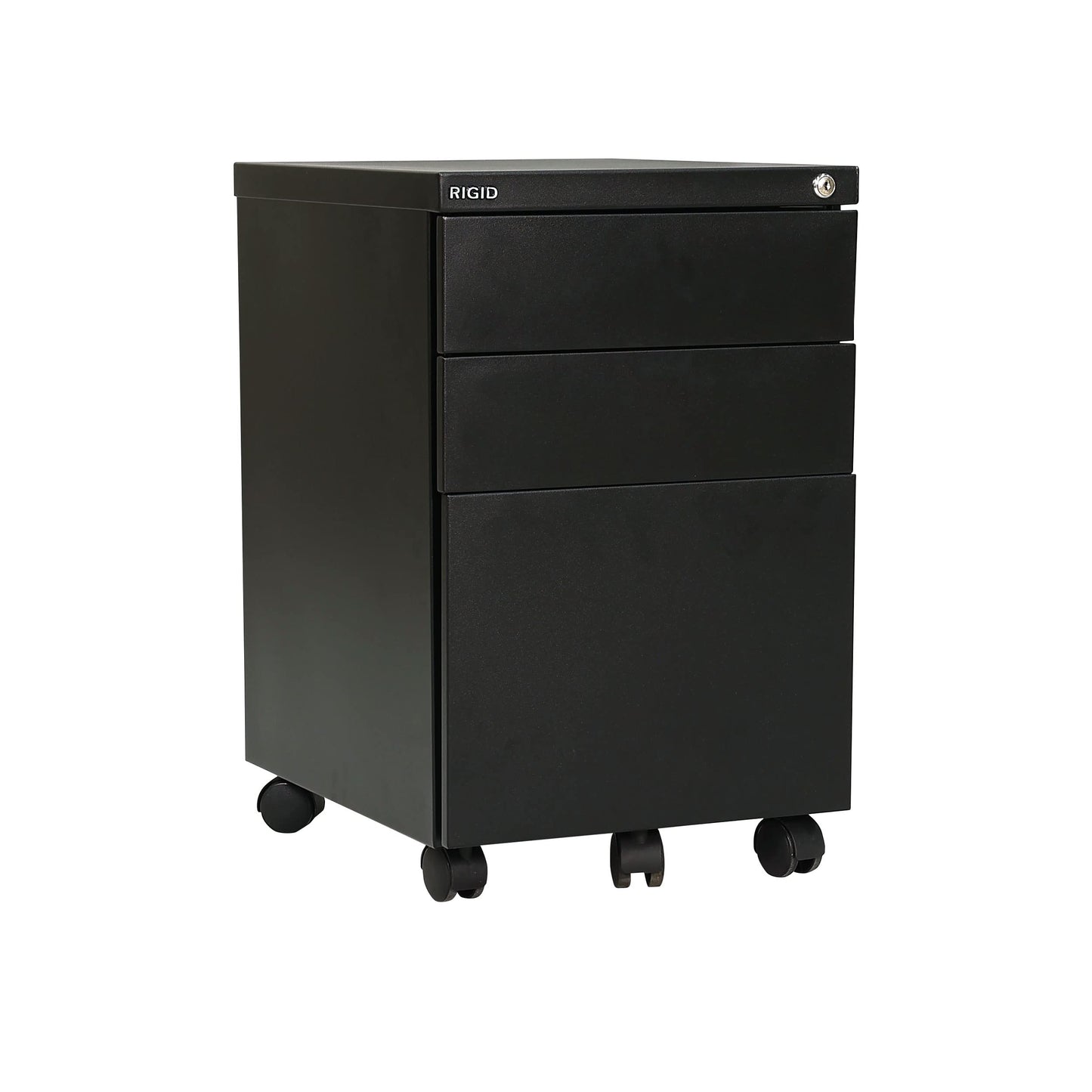 RIGID Steel Mobile Pedestal 2 Box Drawers & one file drawer pedestal Unit Modern & Sleek Office Furniture (Black)