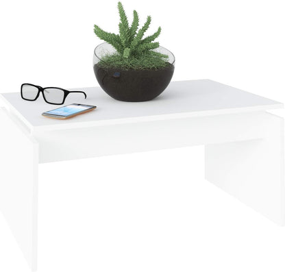 Artely Cris Coffee Table, White - W 80 X D 50 x H 38 cm