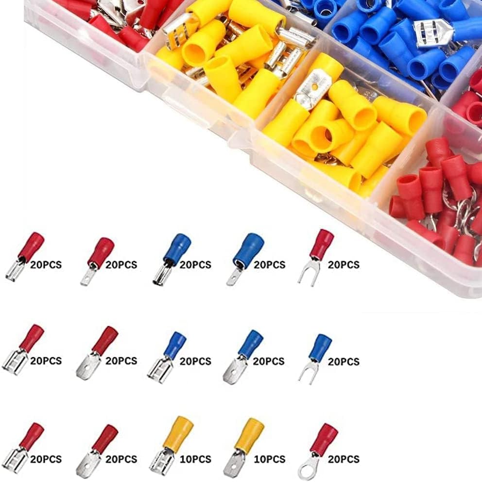 280Pcs Cable Lugs Set, Cable Lugs Assortment Crimp Connector Set, Easy To Crimp, Sturdy And Durable, Flat Butt Crimp Connector For Machine, Electric Power, Home Appliance, Or Other Automatic Equipment