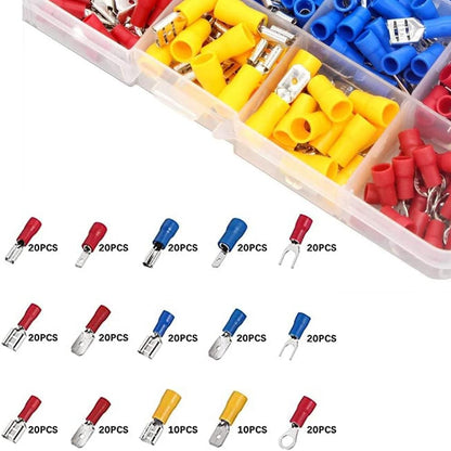 280Pcs Cable Lugs Set, Cable Lugs Assortment Crimp Connector Set, Easy To Crimp, Sturdy And Durable, Flat Butt Crimp Connector For Machine, Electric Power, Home Appliance, Or Other Automatic Equipment