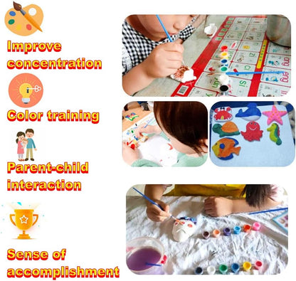 Painting Kits for Kids Crafts, Mould and Paint Cute Pets Arts and Crafts Toy, DIY Kit (Universe)