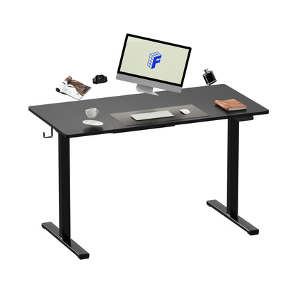 FLEXISPOT E150 Standing Desk Electric Sit Stand Desk with 48 x 24’’ Ergonomic Adjustable Height Desk Computer Desk with USB Charging Ports Black Table (Black Frame + 60 * 120cm Black Desktop)