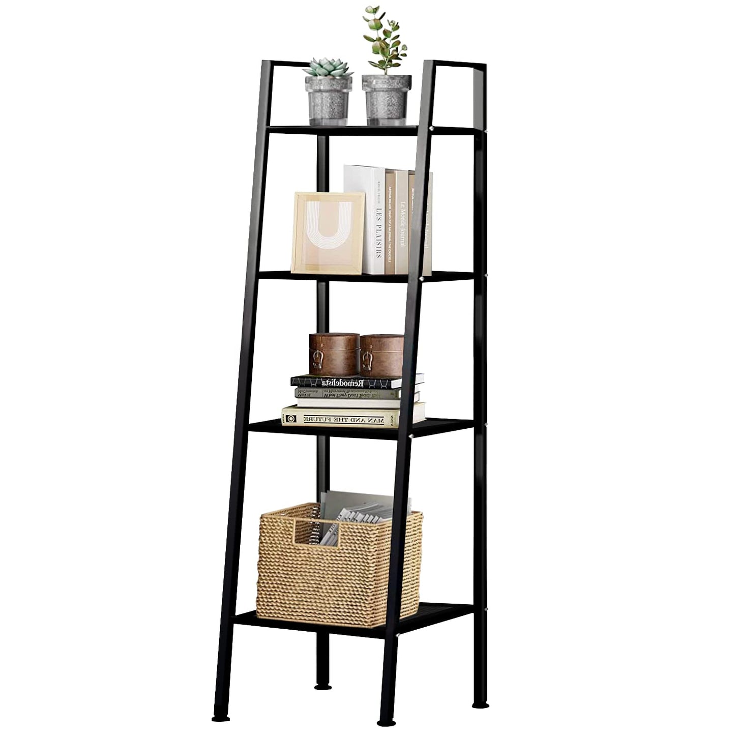 Uptyia Bookcases,Uptyia 4-Tier Shelving Unit Bookcase with Open Shelves,Standing Bookshelves Metal Frame Display Rack for Living Room,Bedroom