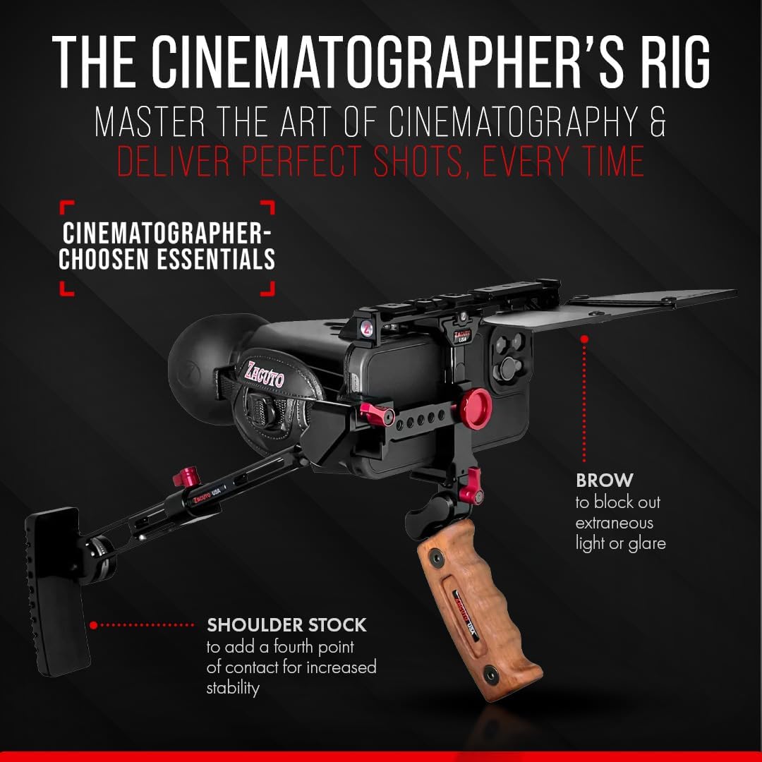 Zacuto Director’s Rig | Smartphone Video Rig with Smart Z Finder, Director’s Grip, Accessory Rail, Bridge, Diopters & Anti-Fog Shields | Filmmaking & Content Creator Accessories for Mobile Phones