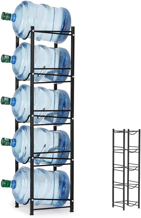 ECVV IBAMA 5-Tier Water Cooler Jug Rack - 5 Gallon Water Bottle Storage Rack Jug Holder - Heavy Duty Bottle Buddy with Floor Protection for Kitchen Office Home | ASSORTED |