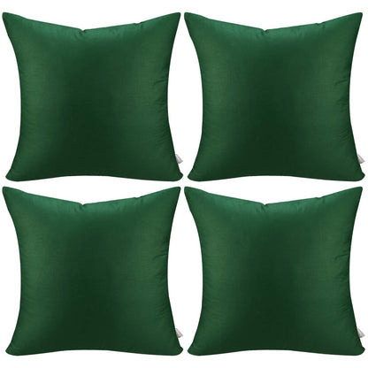 4-Pack 100% Cotton Comfortable Solid Decorative Throw Pillow Case Square Cushion Cover Pillowcase Sublimation Blank Pillow Covers(Cover Only,No Insert)(20x20inch/50x50cm, Christmas Green)