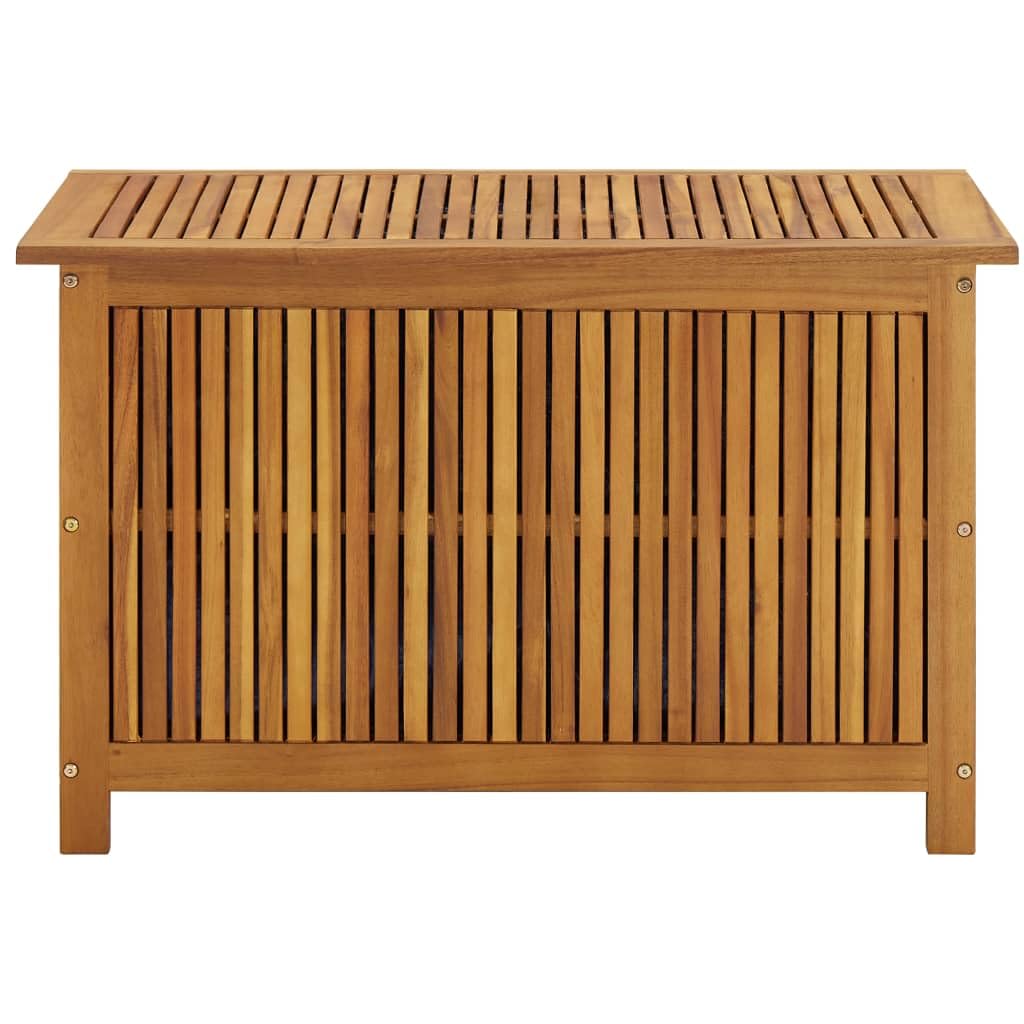 vidaXL Solid Acacia Wood Garden Storage Box Home Outdoor Patio Furniture Wooden Entryway Hallway Storage Box Bench Organiser Brown