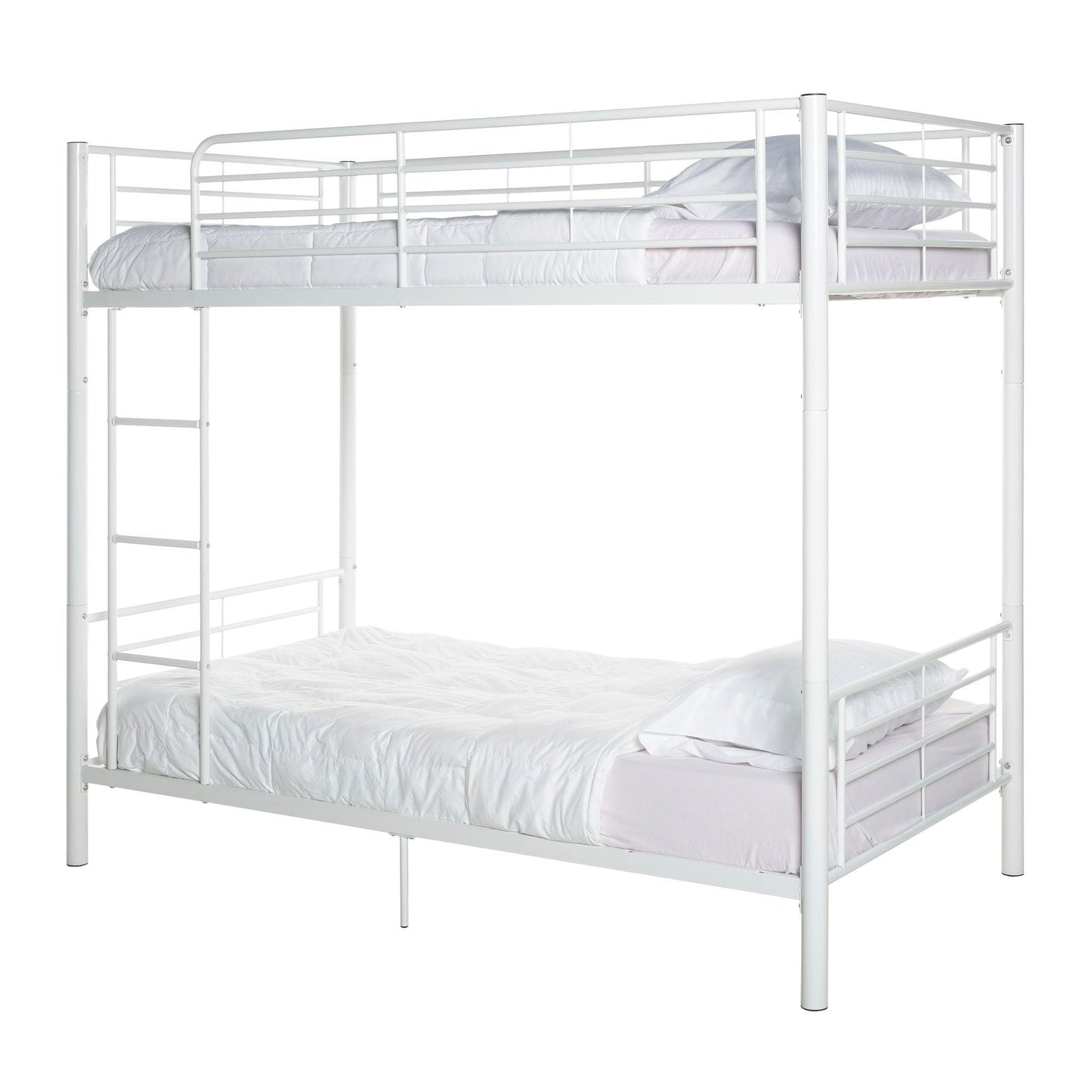 Walker Edison Elodie Urban Industrial Twin over Twin Metal Bunk Bed, Twin over Twin, White