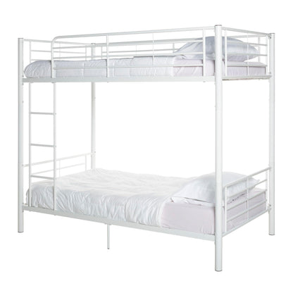 Walker Edison Elodie Urban Industrial Twin over Twin Metal Bunk Bed, Twin over Twin, White