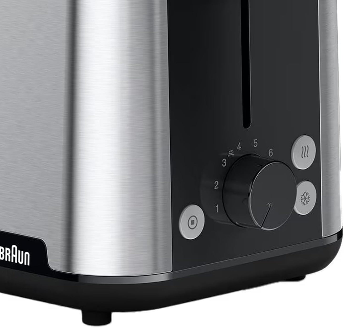 Braun Household Braun 2-slot Stainless Steel PurShine Toaster, Auto Off, 900 Watts, 8 Browning Settings, 4 Way Protection, Bun Warmer, Intelligent heat control, HT 1510 Black