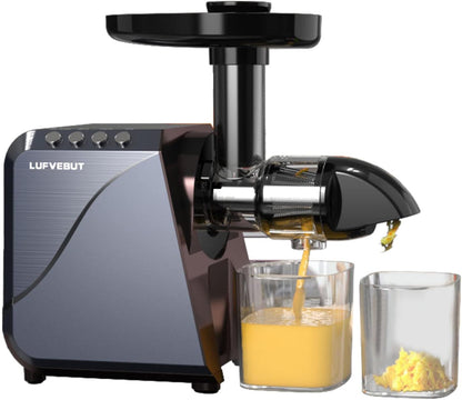 Slow Juicer Machine, Vegetable and Fruit Juicer, Cold Press Juicer Machines with Quiet Motor, Reverse Function, BPA Free, Easy Clean Masticating Juicer Extractor for Celery Carrots Ginger Wheatgrass