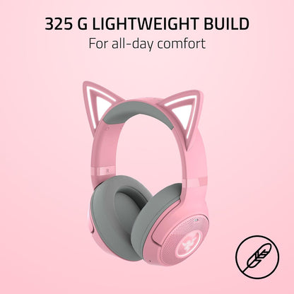 Razer Kraken Quartz Edition - Gaming Headphones for PC, PS4, Xbox One and Switch with 50 mm Drivers and Cooling Gel-Infused Cushions - Pink