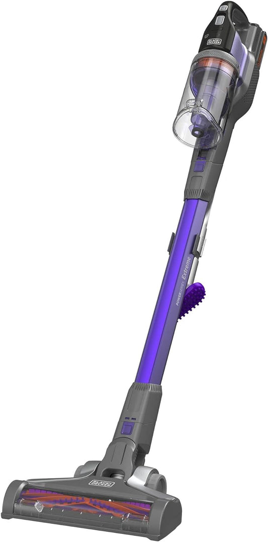 BLACK+DECKER 4-in-1 Cordless Powerseries Extreme Pet Stick Vacuum Cleaner 18V 1.5 Ah Purple/Grey BDPSE1815P-QW