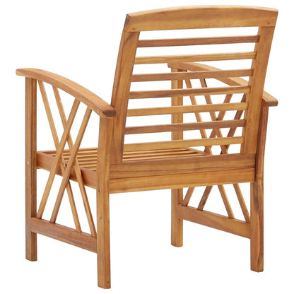 vidaXL 2x Solid Wood Acacia Garden Chairs with Cushions Patio Sofa Seating Wooden Chair Outdoor Balcony Terrace Yard Lawn Furniture