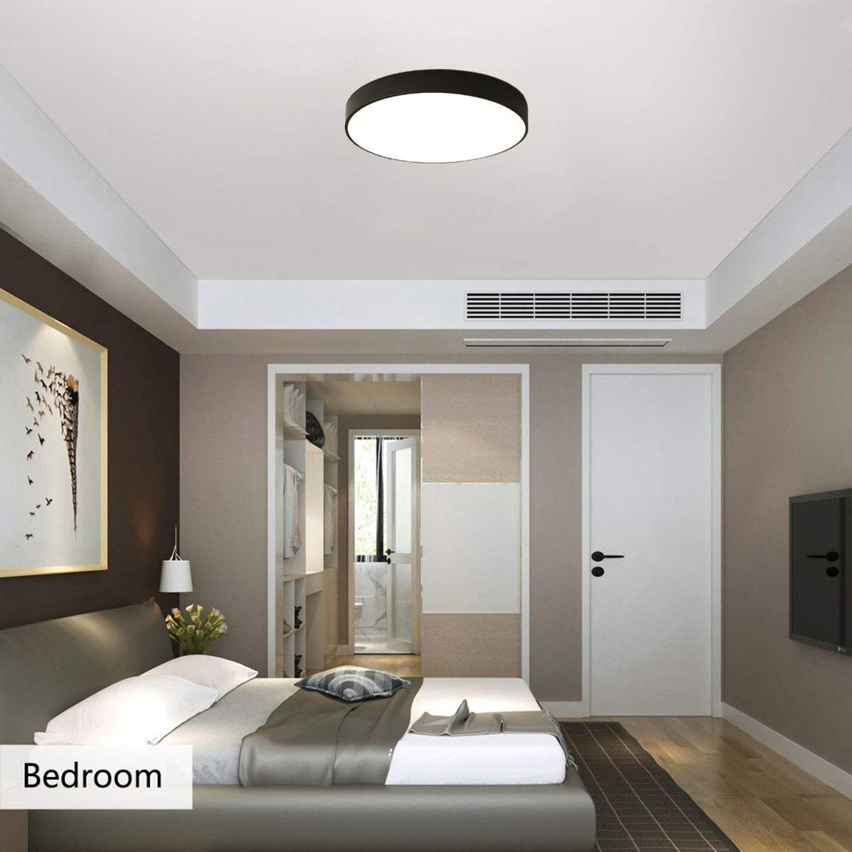 Ganeed Modern 38W Ultra-thin LED Ceiling Light, 40cm Super Bright Flush Mount Ceiling Light Fixture, 6500K Cool White Round Ceiling Lamp for Bedroom Living Dining Room Kitchen Office