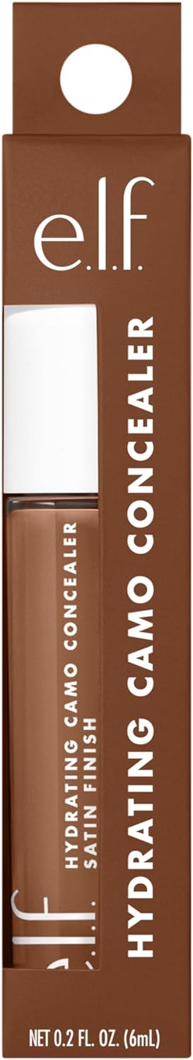 e.l.f, Hydrating Camo Concealer, Lightweight, Full Coverage, Long Lasting, Conceals, Corrects, Covers, Hydrates, Highlights, Medium Peach, Satin Finish, 25 Shades, All-Day Wear, 0.20 Fl Oz