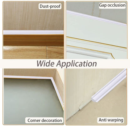 PVC Quadrant Trim,Skirting Board,Moulding Trim,Plastic Wall Corner Decoration Edging Strip Self Adhesive,Caulk Strip,Laminate Beading Anti-Mold Skirting Board,(5 Meters Long,27mm*20mm)