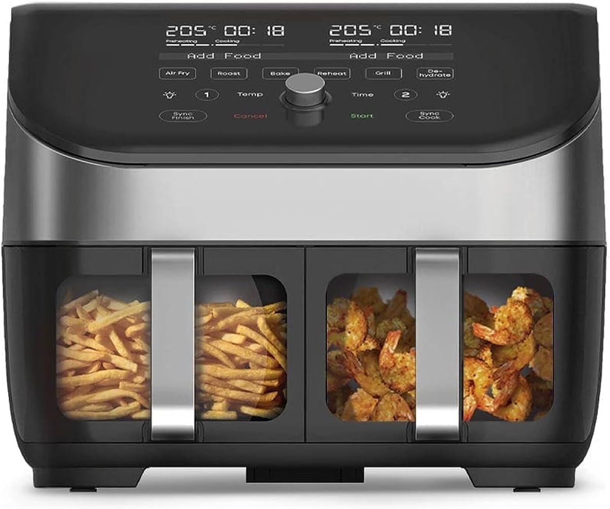 Instant Vortex 5.7L, 1700W Digital Air Fryer Single ClearCook Drawer and 6 Smart Programmes - Air Fry, Bake, Roast, Grill, Dehydrate, Reheat, 2 Years Manufacturer's Warranty