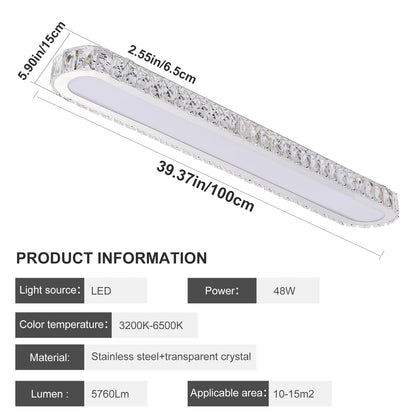 Ganeed 27.6" LED Ceiling Light, Full Spectrum Linear Ceiling Lamps, 6500K Cool White Modern Ultra Thin Low Profile Light Fixture for Office Living Room Bedroom Kitchen Study Room Hallway, White/36W