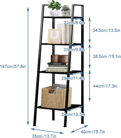 Uptyia Bookcases,Uptyia 4-Tier Shelving Unit Bookcase with Open Shelves,Standing Bookshelves Metal Frame Display Rack for Living Room,Bedroom