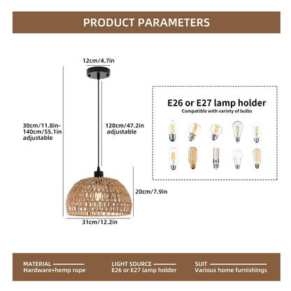 Garwarm Retro Pendant Light Metal Cage with Wooden Finish,1-Light Rustic Lantern Chandelier,Adjustable Height Hanging Light Fixture for Bar Cafe Restaurant Hotel Kitchen Island Dining Room