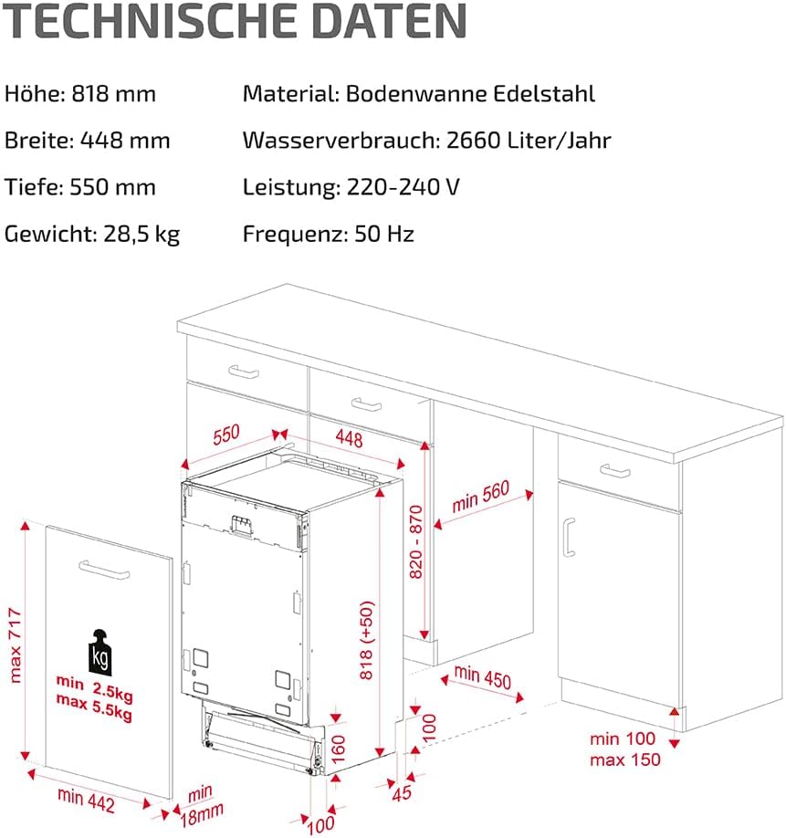 TEKA DFI 44700 Fully Integrated Dishwasher 7 washing programs 45cm