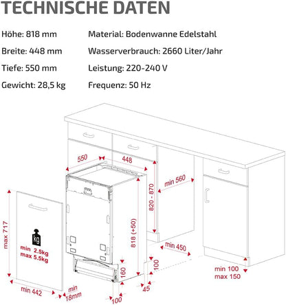 TEKA DFI 44700 Fully Integrated Dishwasher 7 washing programs 45cm