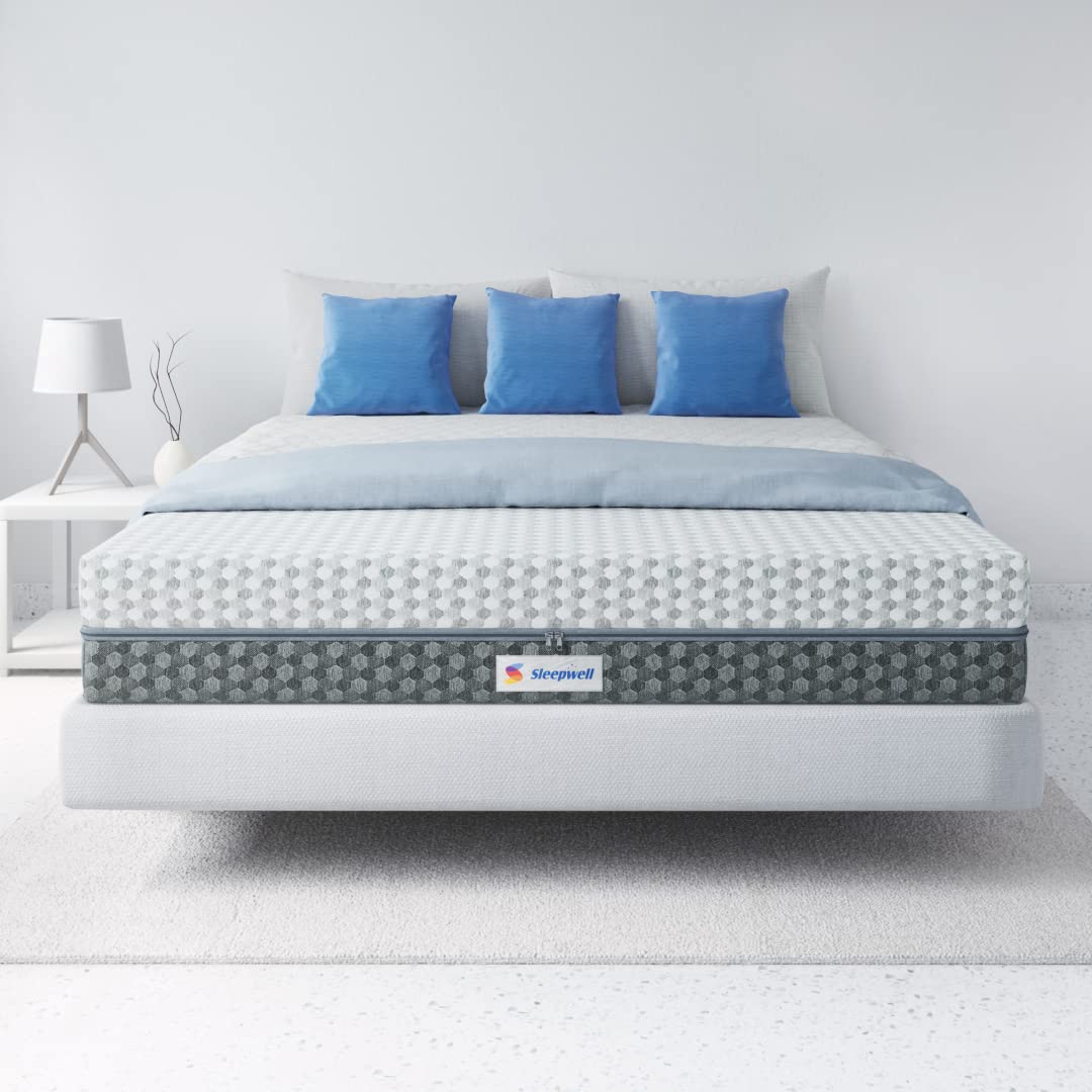 Sleepwell Dual PRO Profiled Foam Reversible 20 cm, Single Bed Size, Gentle and Firm, Triple Layered Anti Sag Foam Mattress (White, 200x90x20 cm) 100 Nights Trial