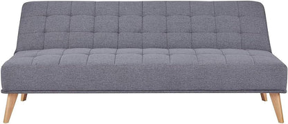 SKY-TOUCH Adjustable Folding Accent Sofa Couch for Living Room,Futon Fold Sofa Bed,Convertible Sleeper Sofa with Tapered Wood Legs,Convertible Modern Futon for Living Room,180×80×80cm-Grey