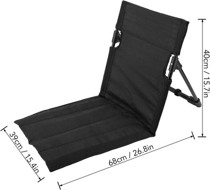 Folding Chaise Lounge Chair, Outdoors Beach Lounger with Adjustable Backrest, Portable Sun Tanning Chairs, Cozy Reclining Lounge Chair for Outside Beach, Yard, Patio, Pool, Deck