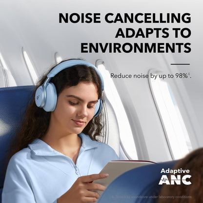 soundcore by Anker, Space One - Adaptive Active Noise Cancelling Headphones, Enhanced Human Voice Reduction, 40H ANC Playtime, LDAC Hi-Res Wireless Audio, Comfortable Fit, Bluetooth 5.3, App Control