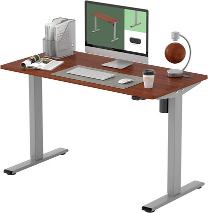 Flexispot EN1 Height Adjustable Standing Desk with Memory Height Adjustable Whole-Piece Desk Top (55x28, Black Frame + White Top)