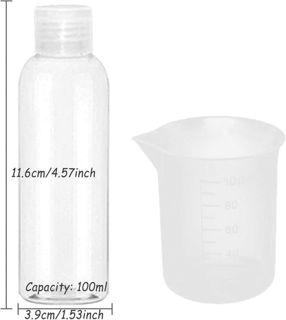 EOPER 4 Pack 100ML Empty Clear Plastic Squeeze Bottles with Disc Top Flip Cap Travel Bottle BPA-Free Containers For Shampoo, Lotions, Liquid Body Soap, Creams