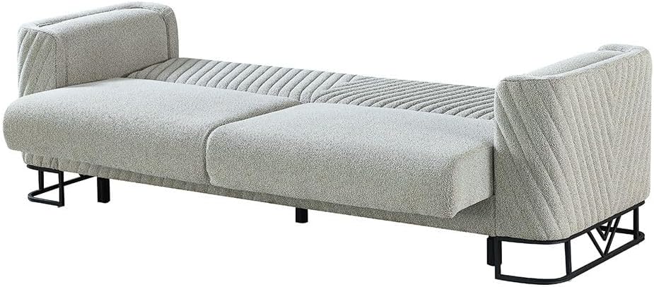 Danube Home Elegance 3 Seater Fabric Sofa | Modern Design Three Seat Sofas | Comfortable Living Room Furniture L 230 x W 80 x H 82 cm - Grey