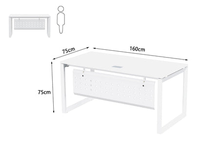 Mahmayi Vorm 136-18 White Modern Workstation Material-Melamine on MDF