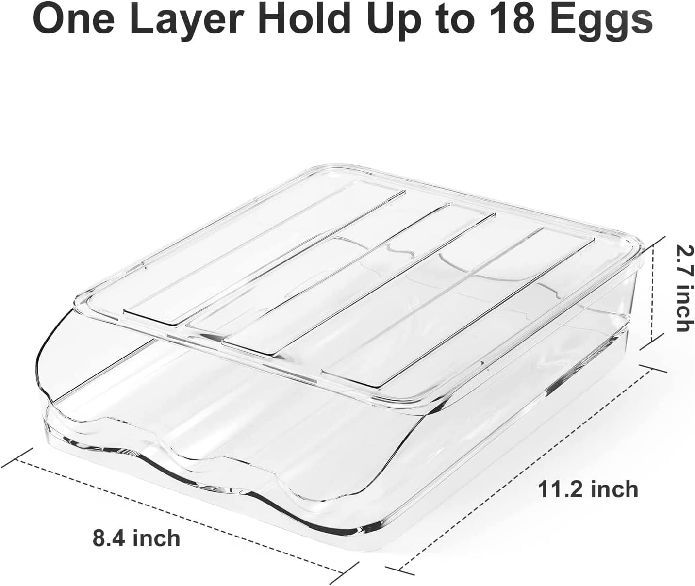 Large Capacity Egg Holder For Refrigerator - Egg Fresh Storage Box for Fridge, Egg Storage Container Organizer Bin, Clear Plastic Storage Container, Egg Storage & Egg Tray (2-layer)