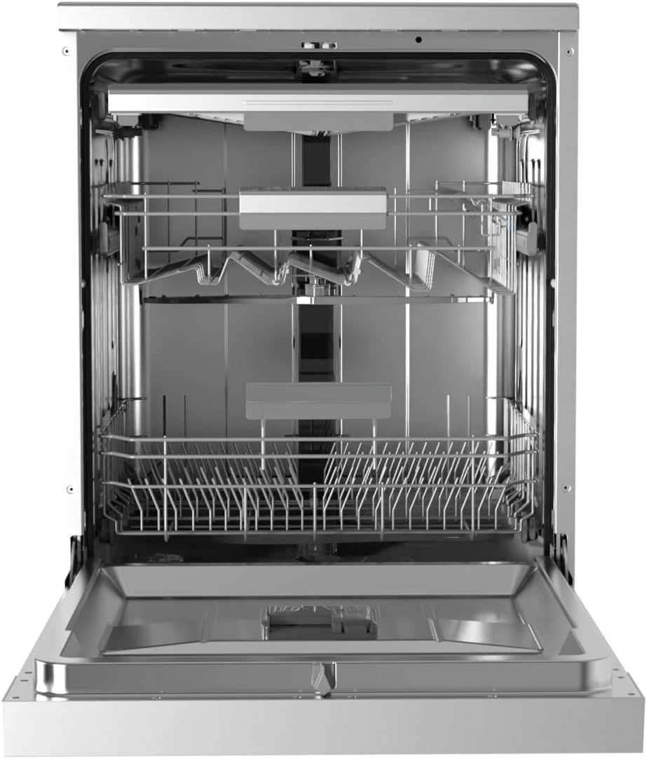 Midea Smart Freestanding Dishwasher, 14 Place Settings, 8 Programs, Wi-Fi, Delay Start & Half Load Function, Silent & High Energy Efficient, Rapid Wash, Child Lock, Self Cleaning White, WQP14-W7633CW