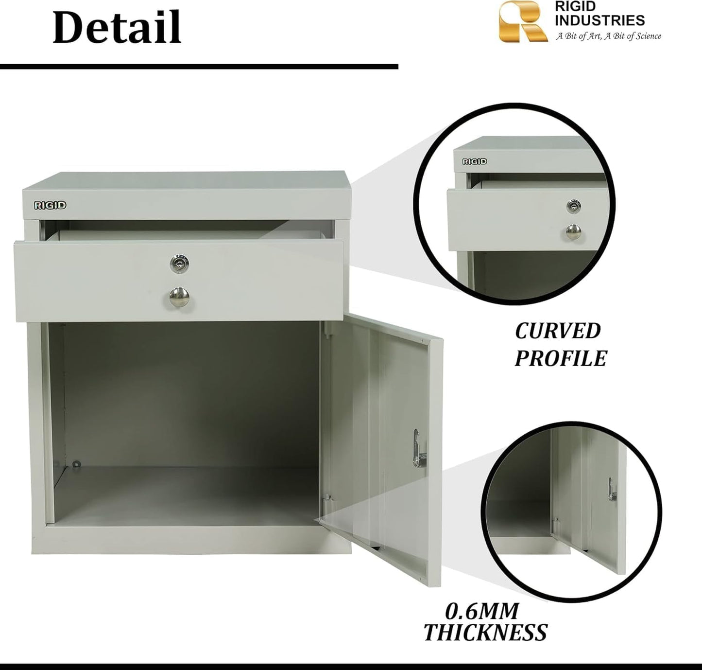 RIGID Steel Vertical Pedestal File Cabinet with 2 Drawers Storage Organizer for Bedroom, Living room, Home and Office