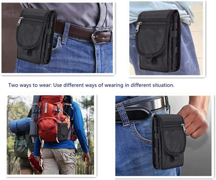 AMERTEER Multi-Purpose Smartphone Pouch: Tactical Phone Holster with Belt Loop - Ideal for Men's Waist Pocket, Hiking, and Rescue