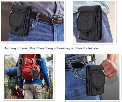 AMERTEER Multi-Purpose Smartphone Pouch: Tactical Phone Holster with Belt Loop - Ideal for Men's Waist Pocket, Hiking, and Rescue