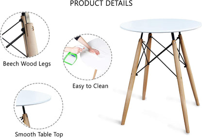 Mahmayi Dining Table with Chair Sets, Simple Modern Design Tables & Chairs for Home Office Bistro Balcony Lawn Breakfast, (DWS-White, Dining Set 4 Seater)