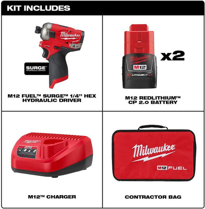 M12™ FUEL™ SURGE™ 1/4 in. Hex Hydraulic Driver 2 Battery Kit